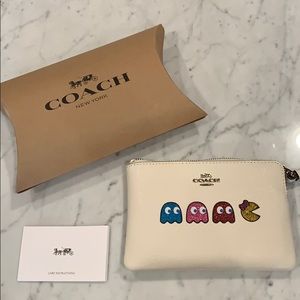 NEW Coach Ms Pac-Man Leather Pouch